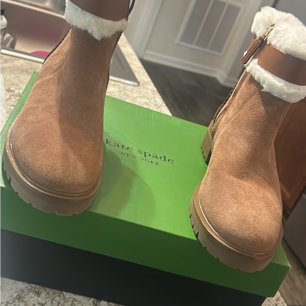 Kate Spade Tan Winter Rain Boots